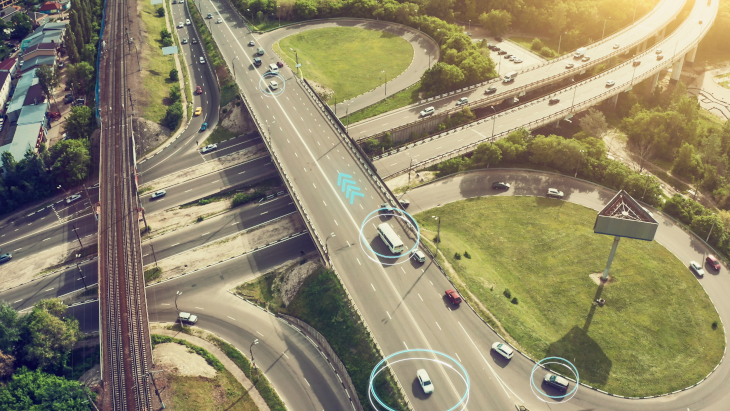 crossroads on a motorway