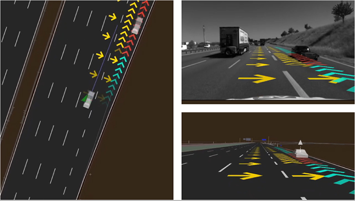 Car lane changes with navigation systems.
